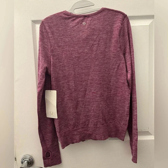 ! NWT LULULEMON BREEZE BY LS purple sz 6 - Picture 2 of 3